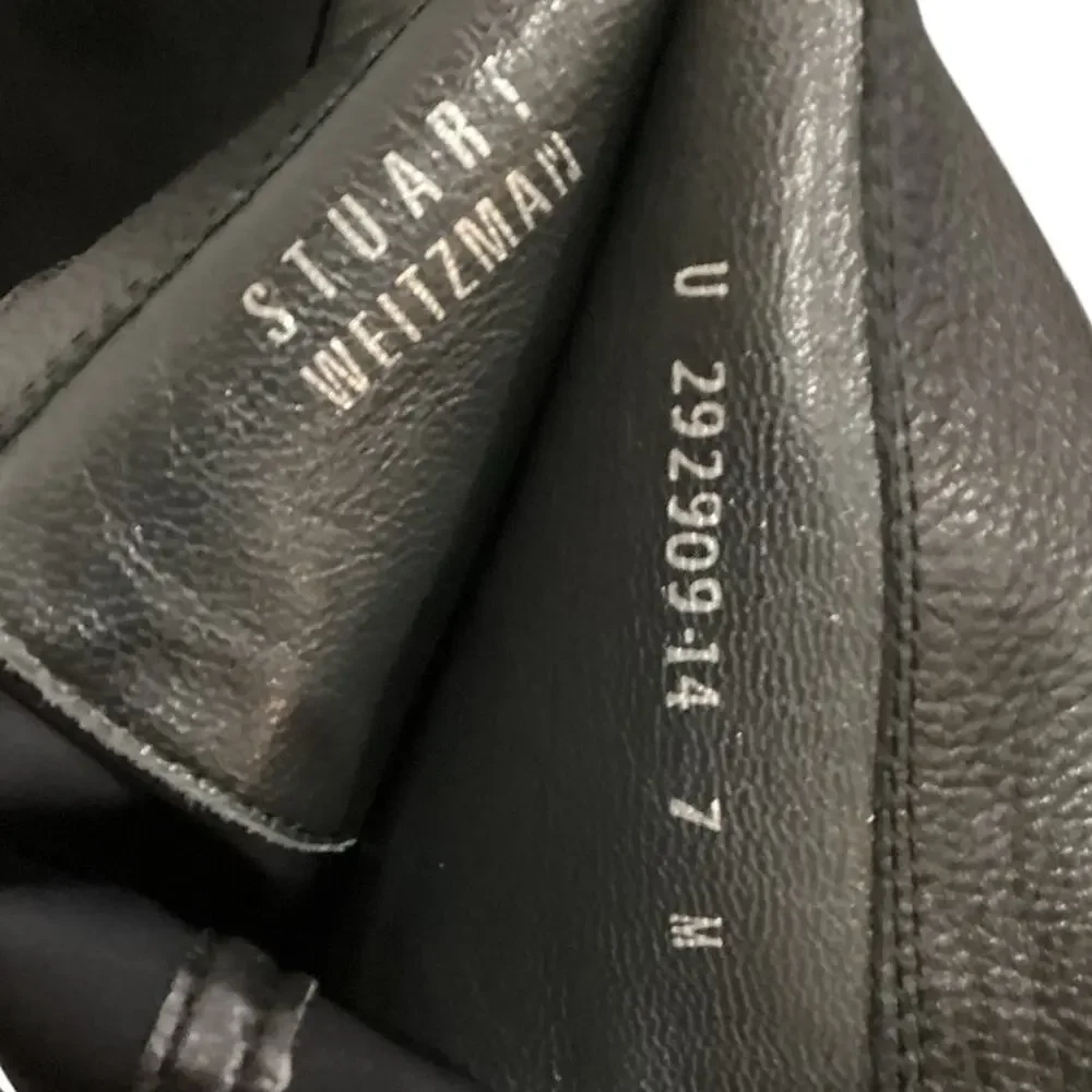 Stuart Weitzman 5050 Fringe Over The‎ Knee Boot Black Nappa Leather Size 7